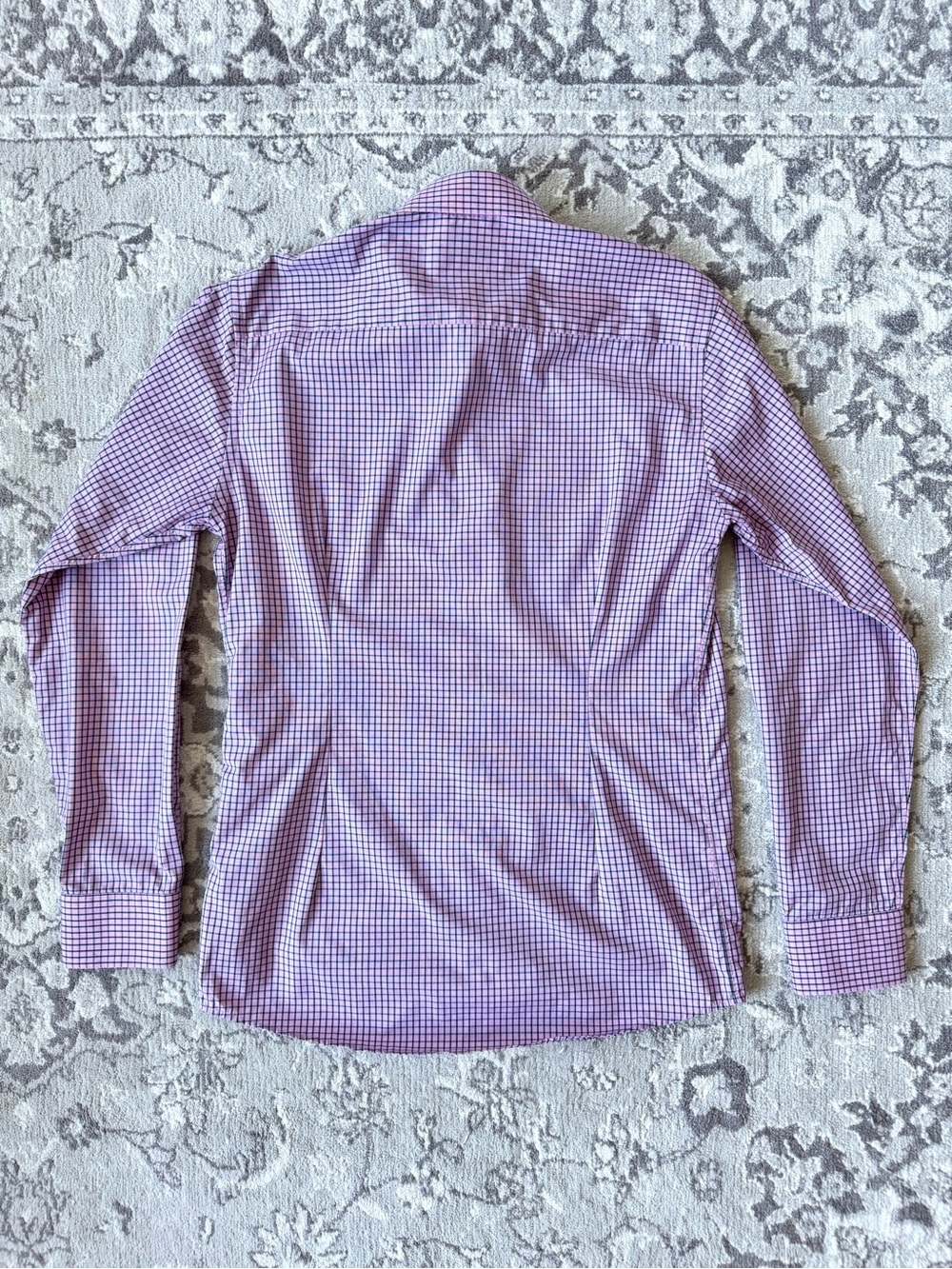 Eton Men's Purple Square Check Button Up Dress Shirt - Easy Iron - Size 39/M - Picture 4 of 7